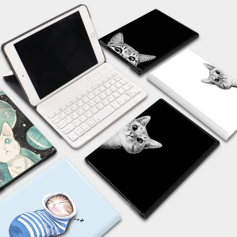Черная кошка откидная крышка для iPad Pro 10,5 воздуха Air2 мини, на возраст 1, 2, 3, 4, планшетная клавиатура Bluetooth чехол для iPad 9,7 A1893