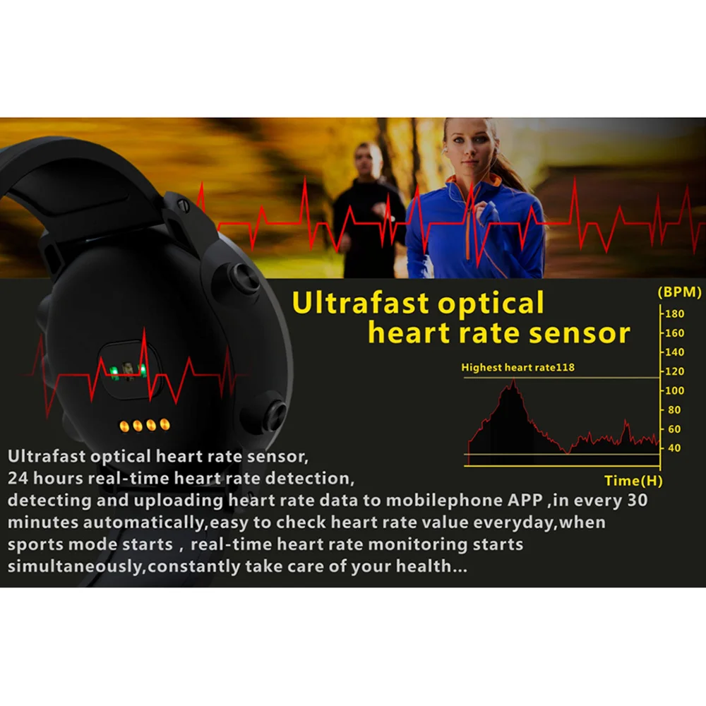 TimeOwner UW80C E-ink gps Смарт Часы Heart Rate Водонепроницаемый Мульти Спорт режим компас
