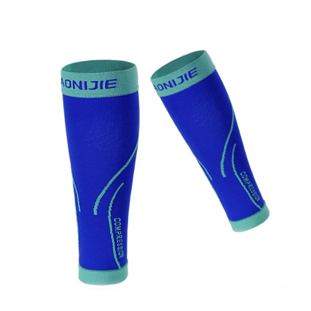 blue S M A0NIJIE, 1 пара, мужские спортивные Леггинсы, женские, Анти-усталость, компрессионные, для голени, поддержка, унисекс, гетры, для бега, колготки, бандаж - Цвет: blue S M