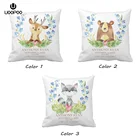 Наволочка для детской подушки с принтом енота, оленя, медведя