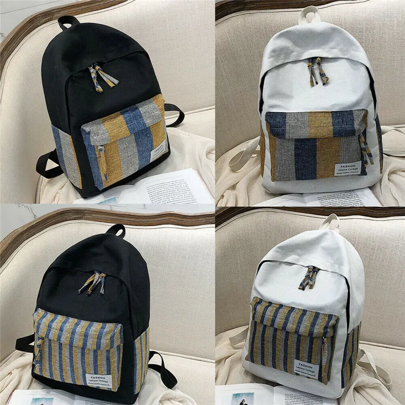 Холщовый дорожный и школьный рюкзак для девочек женщин большой ранец ноутбука