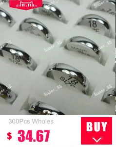 300 шт. Гладкий Топ нержавеющая сталь кольца для женщин мужчин Jewelry оптом много RL346