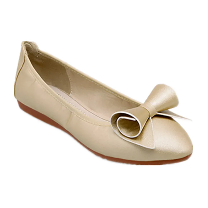 COSMAGIC 2019 Новинка женские балетки с бантом удобные слипоны модные острым носком
