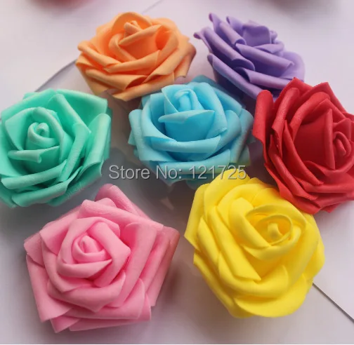 

Free shipping 8 colors 7cm foam rose artificial flower head handmade DIY wedding home decoration artificial flower