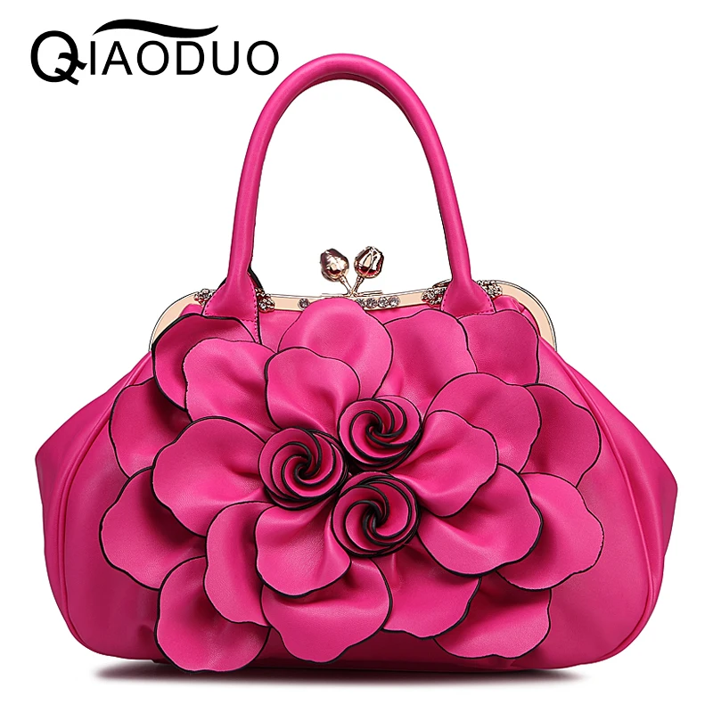 Сумки qiaoduo Feminina роскошные сумки женские сумки дизайнерские цветы из искусственной кожи розовые сумки через плечо для женщин Bolsas