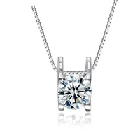 everoyal top quality aaa crystal round pendant necklace girls bijou vintage lady 925 sterling silver necklace for women jewelry