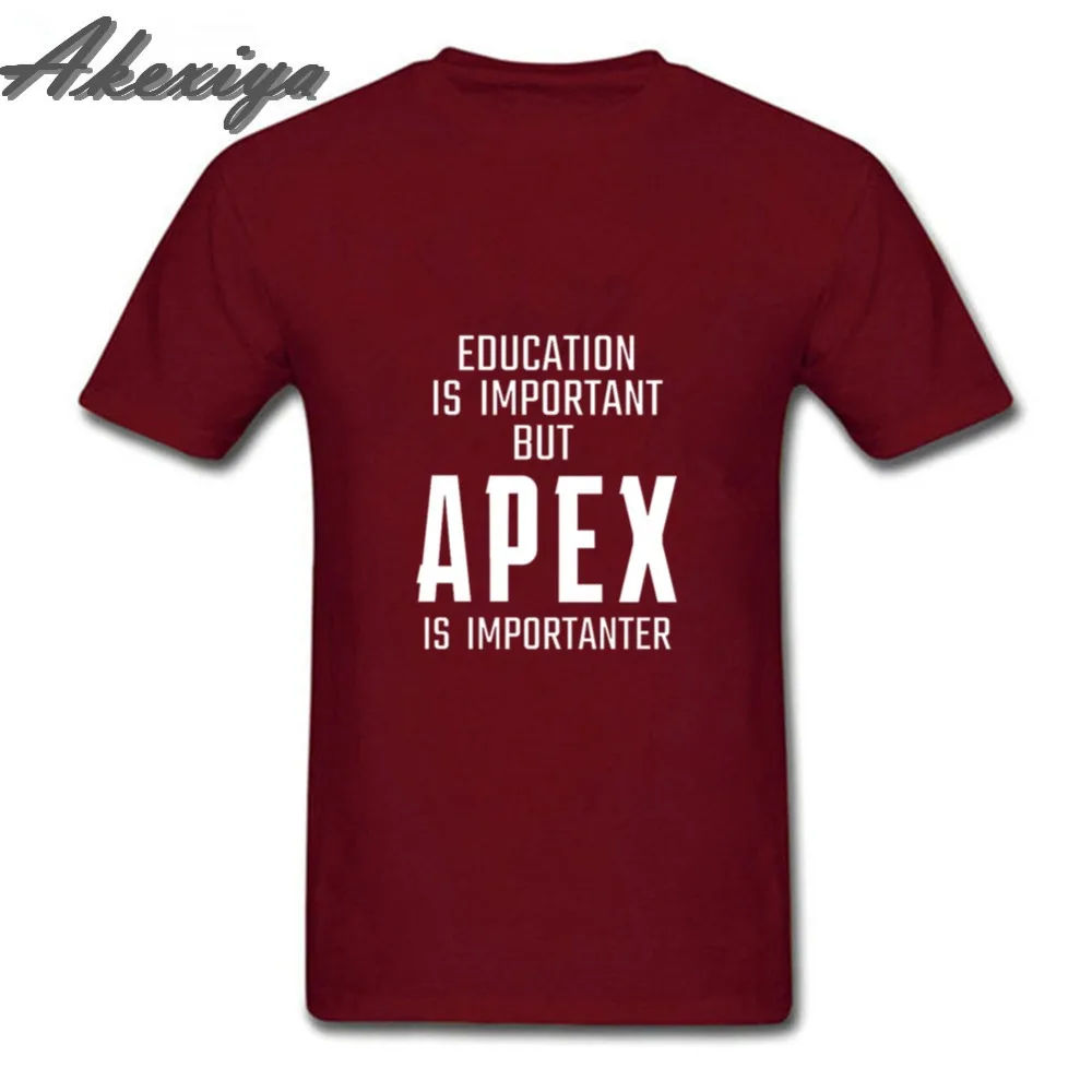 Education is Important but APEX Importanter T-Shirt Men Game Logo Print Tee Black 100% Cotton EU Size Short Sleeve Tops Homme | Мужская