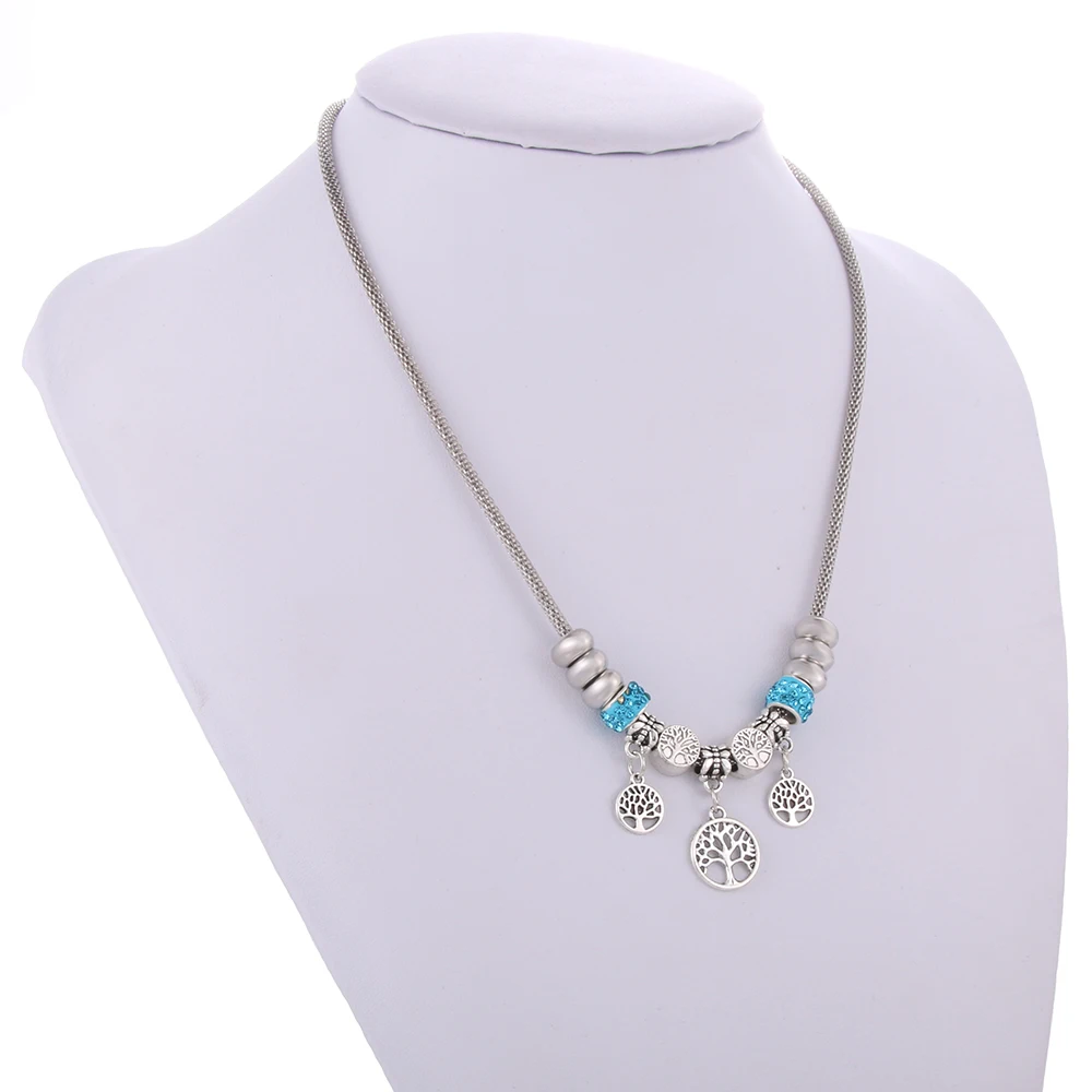 6 colors optional Antique Original Tree Of Life Charm Necklace For Women Glass Beads Brand Sweater chain &amp DIY Jewelry |
