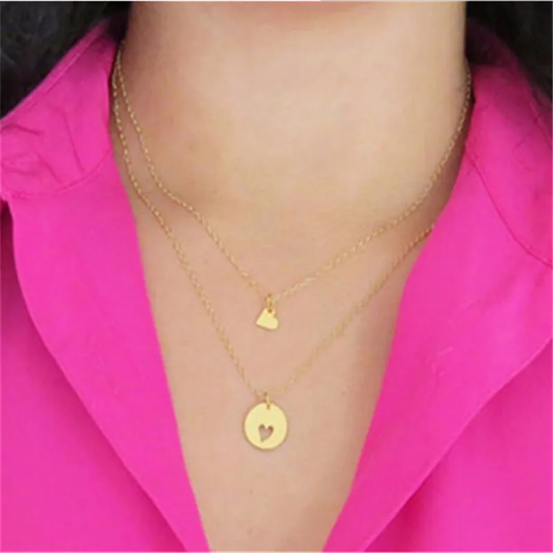 2 шт./комплект женское колье с подвеской в виде сердца|mom necklace|necklace heartnecklaces & pendants |