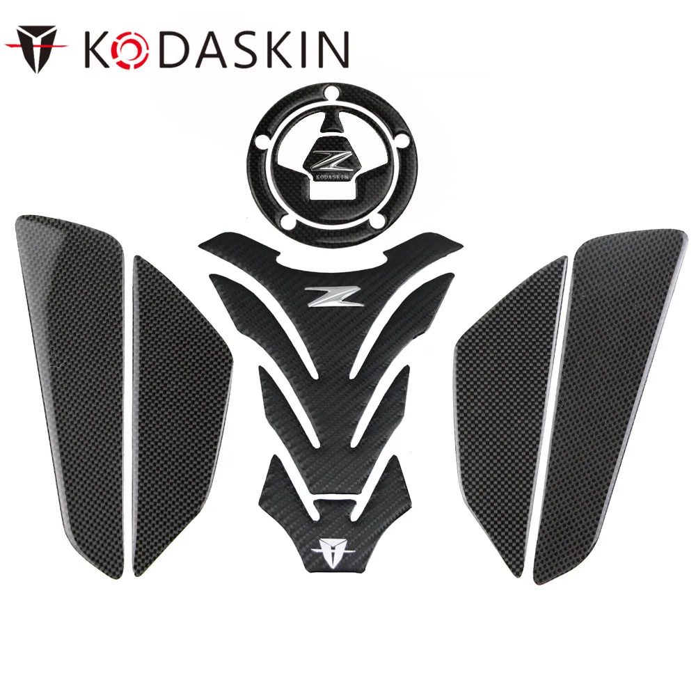 KODASKIN 3D наклейка из натурального карбонового бака Эмблема Для KAWASAKI Z800 Z1000 Z750|carbon tank
