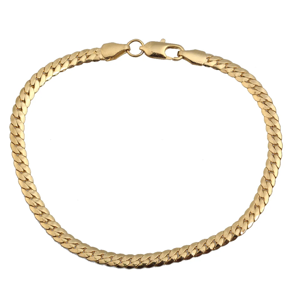 Роскошные мужчины женщины позолоченный ну вечеринку цепи браслет подарка