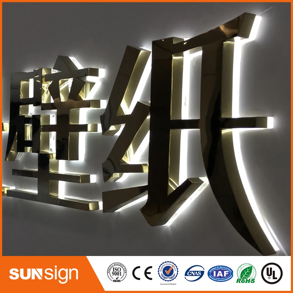 Indoor customized advertising RGB backlit letters and signs