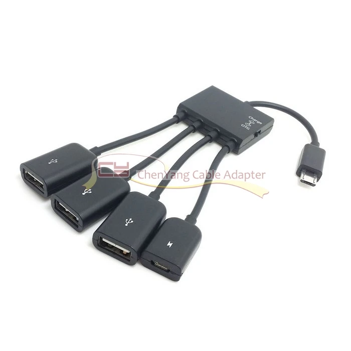 

10pcs/Micro USB Host OTG 3 Port Hub Adapter Cable with Power for Galaxy S5 i9600 Note3 N9000 Cell Phone & Tablet