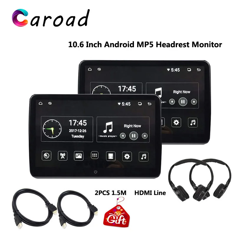 Автомобильный экран Android 6 0 2 шт. 10 дюймов ips сенсорный HD 1080P видео Поддержка 3g wifi