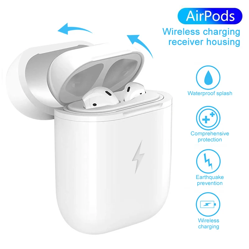 Чехол с беспроводным зарядным приемником для AirPods Силиконовый ТПУ Ультратонкий
