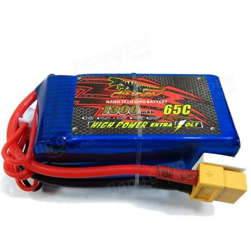 Гигантская мощная Dinogy 1300 мА/ч 14 8 в 4S 65C XT 60 LiPo батарея для радиоуправляемых