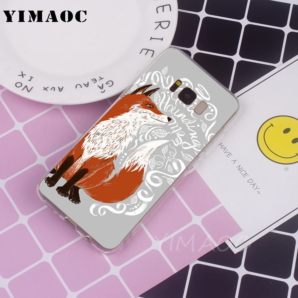 Мягкий ТПУ чехол YIMAOC ovely Animal Fox для Galaxy j3 j5 j6 j7 A5 2016 2017 A6 A9 2018 Note 8 9 S7 edge S8 S9 S10 Plus S10e |