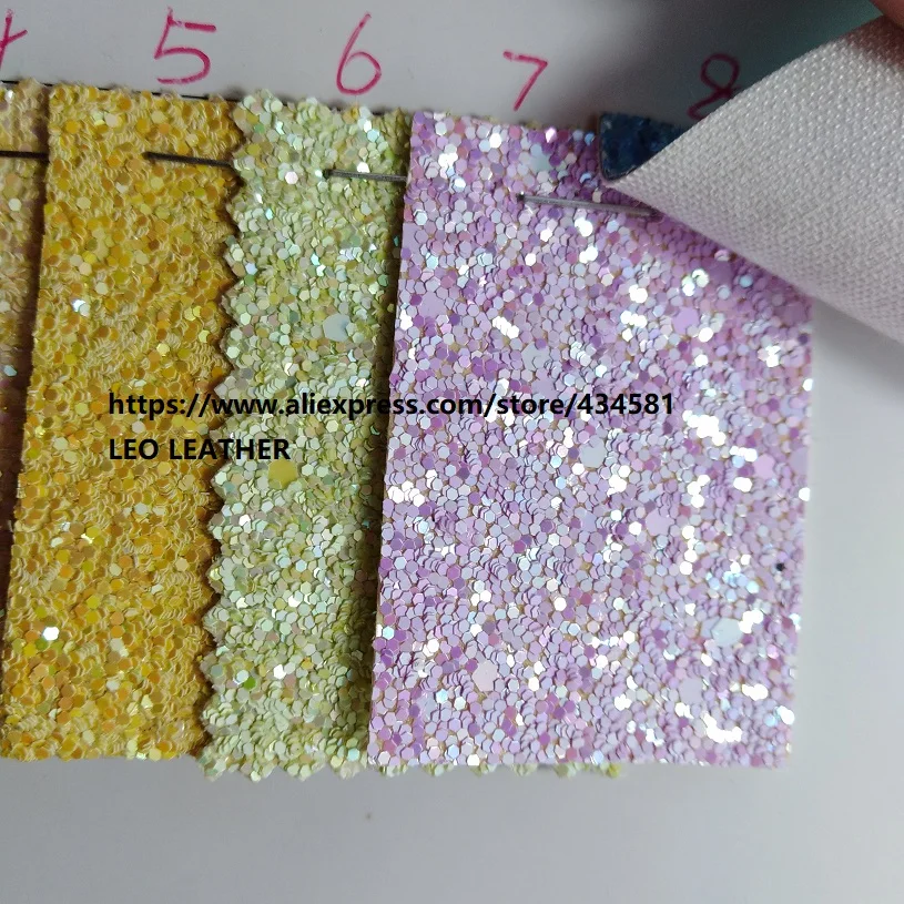 Крупные блестки кожаные цвета Высококачественная ПУ блестящая ткань для