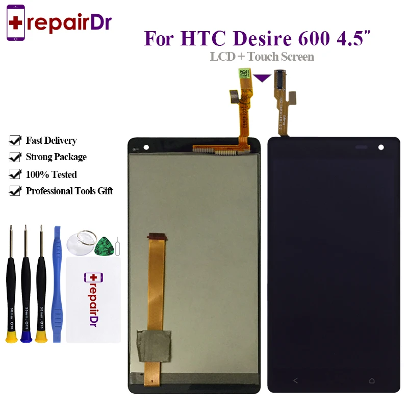 Для HTC Desire 600 ЖК дисплей сенсорный экран дигитайзер в сборе с рамкой 4 5 ''для
