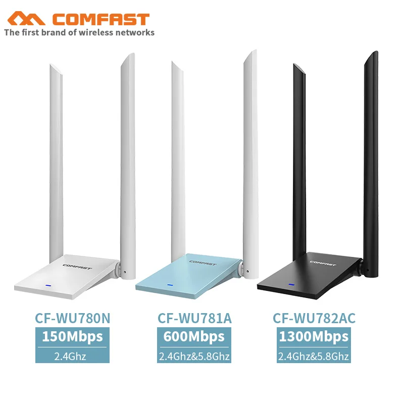 Wi Fi адаптер для ПК 150 ~ 1300 Мбит/с мощный беспроводной usb компьютерная сетевая карта