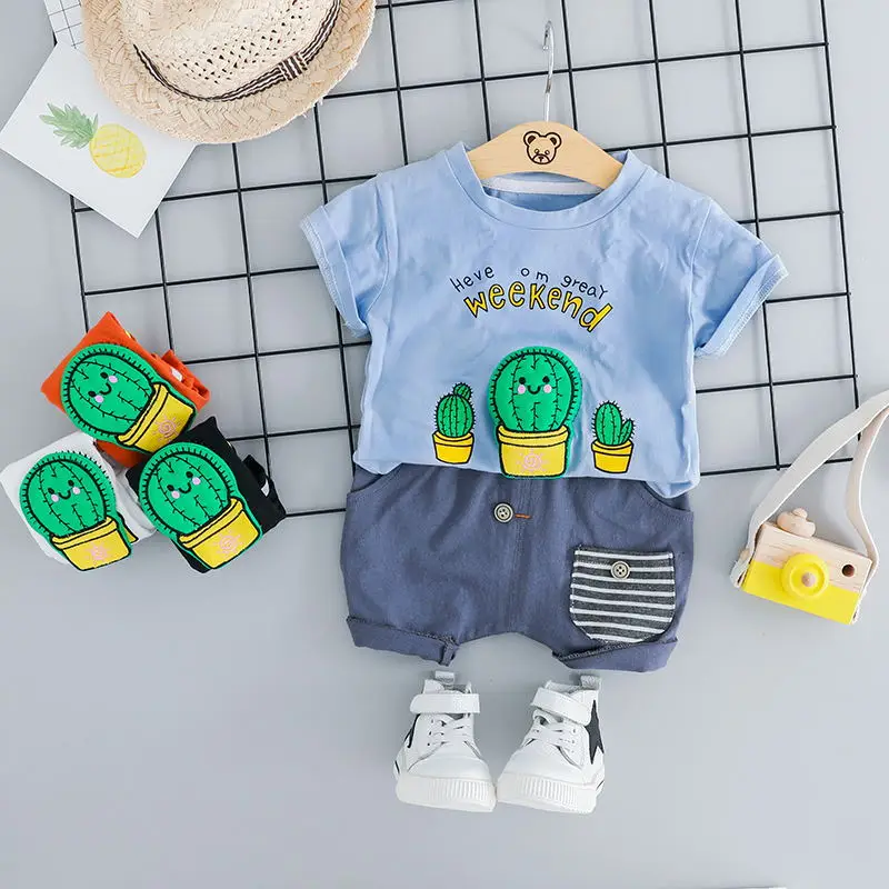 2019 Summer Infant Clothes Suits Baby Girls Boys Clothing Sets Casual T Shirt Shorts Kids Children Vacation Costume | Детская одежда и