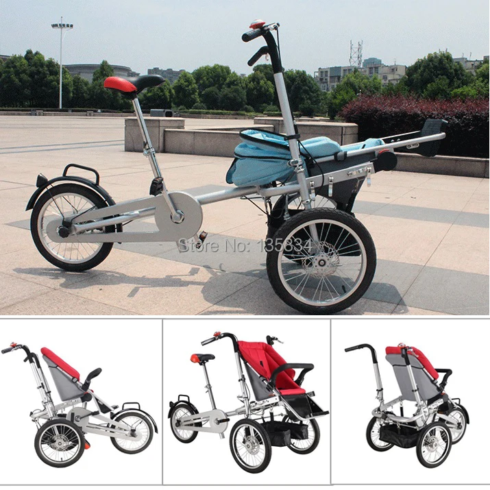 Excelli 3 Колеса 16 "Коляска дюймов Складной Мать Велосипедные Детские Коляски