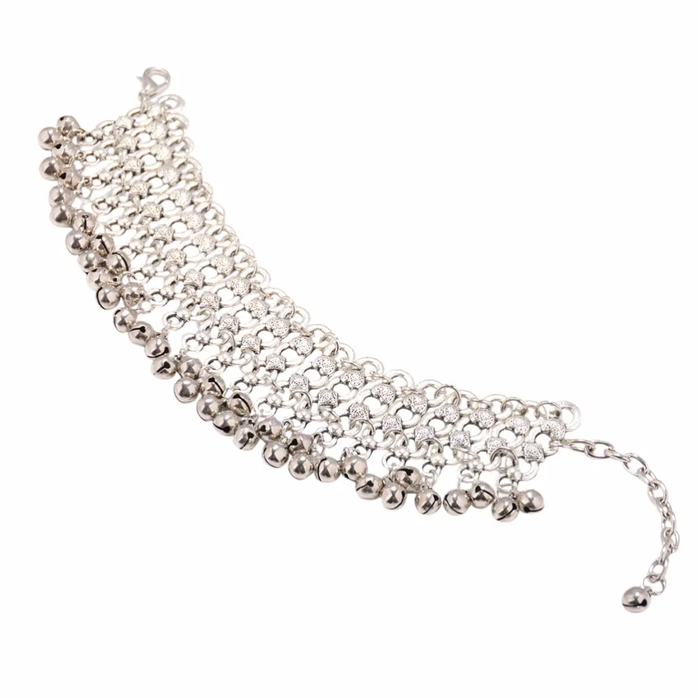 1pc Sexy Vintage Anklet Chain Lots Bell Beads Ankle Bracelet For Women Barefoot Sandal Retro Boho Beach Foot Jewelry | Украшения и