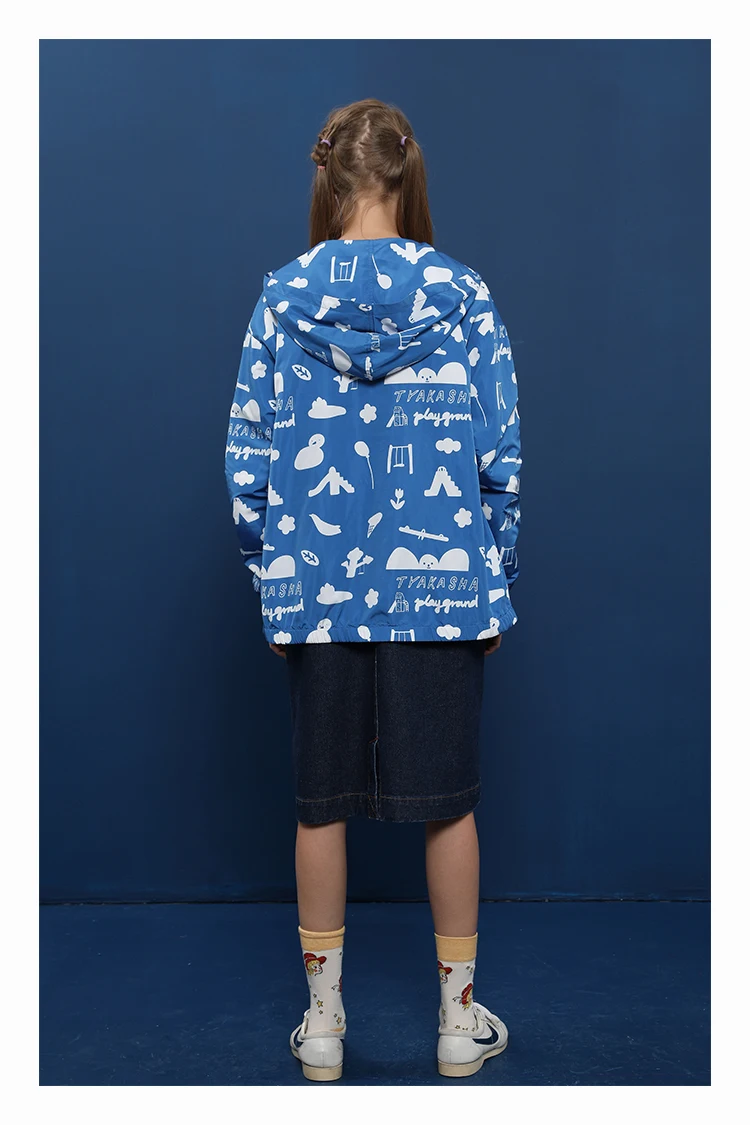 Оригинальный дизайн Женская Базовая куртка с капюшоном на весну 2018 тонкая синяя