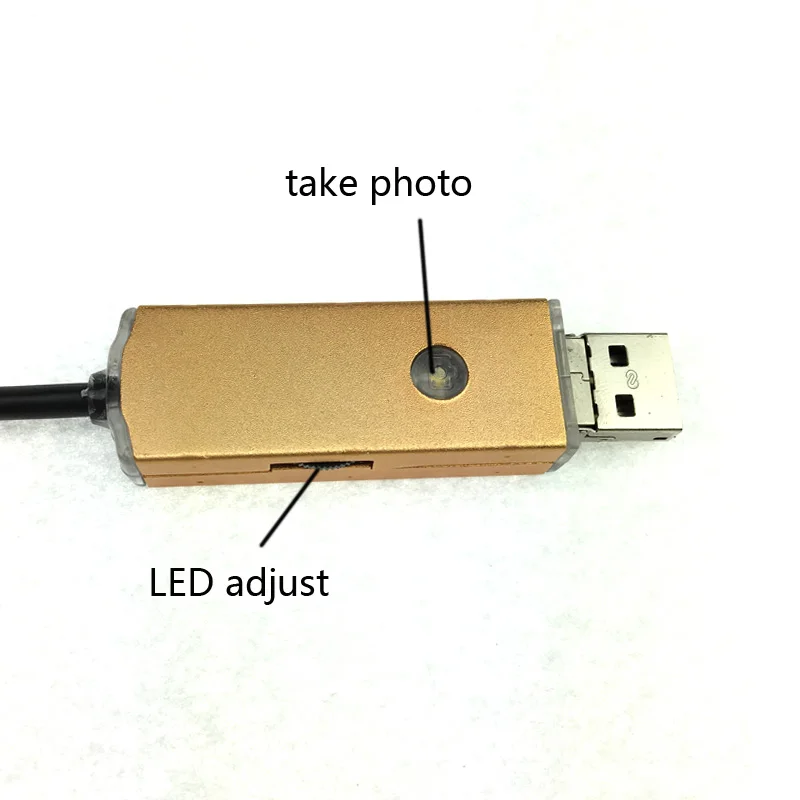 Золотой 8 мм 2 м 5 10 OTG USB Android камера HD эндоскоп мини SnakeTube осмотр бороскоп