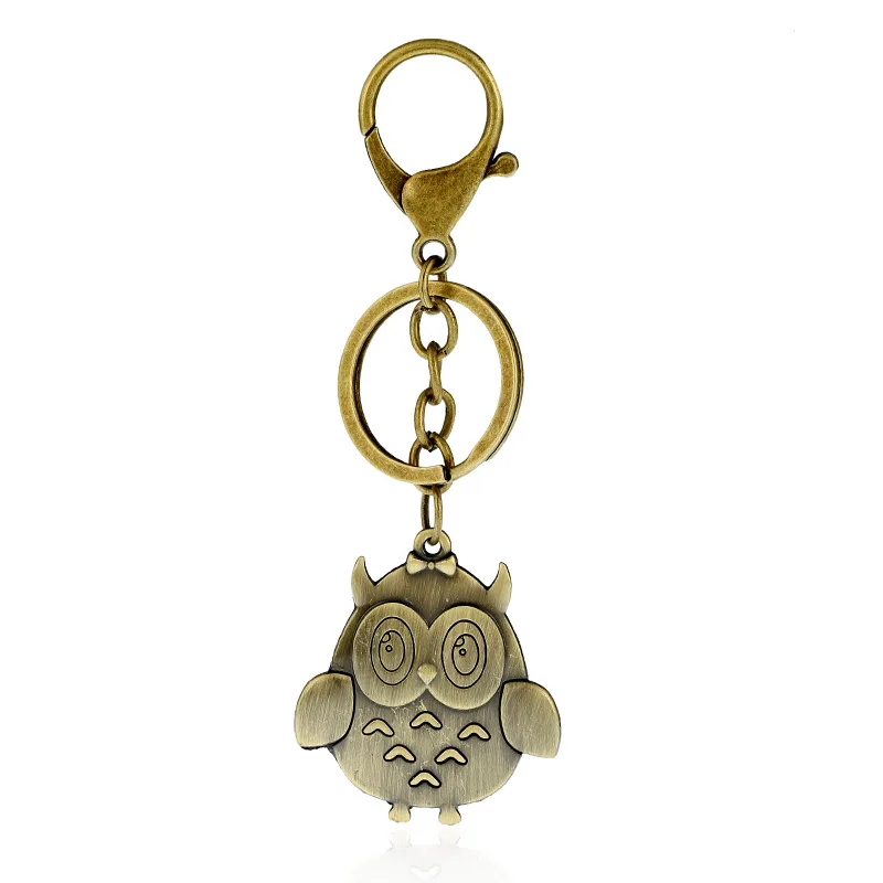 Punk Vintage Cartoon Deer Cat Eagle Owl Pendant Charms Keychain For Men Women Key Ring Car Auto Bag Chain Accessory | Украшения и