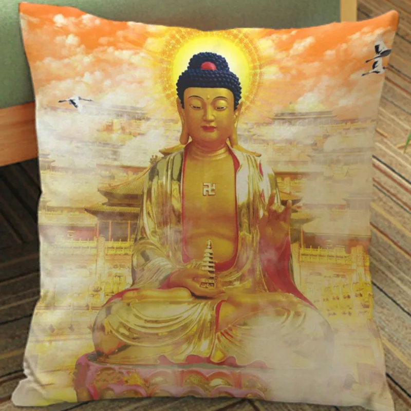 Искусственная Будда Бодхисаттва узор религиозная вера принт накидка на подушку