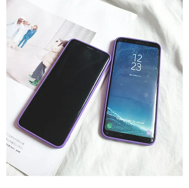 Противоударный чехол для телефона samsung Galaxy S7 край S8 S9 плюс Твердые Цвет матовый