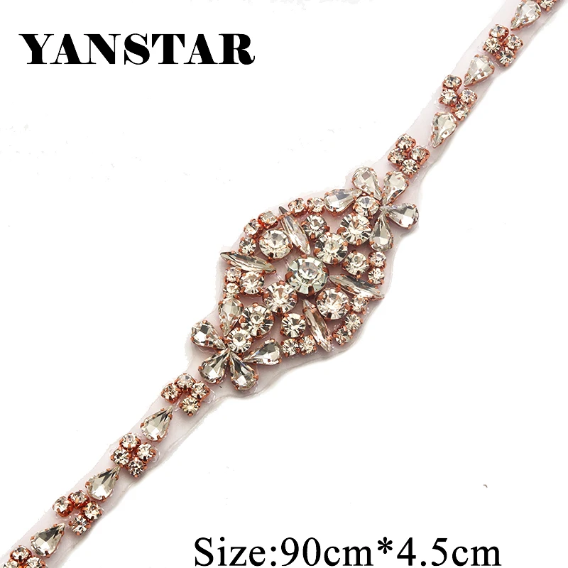 YANSTAR 10PCS Wholesale Bridal Gown Belts Rhinestone Appliques Sew On Sash Accessory YS895 | Дом и сад