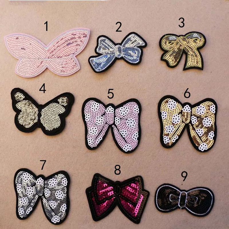 Пайетками галстук бабочка патчи железные на горном хрустале нашивка одежду с