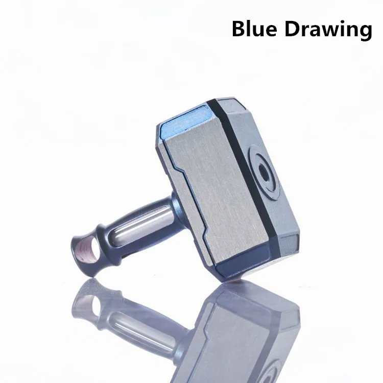 Blue Drawing Титановый сплав молоток человек нож бисер Тритий газ свет самосветящийся для 15 лет EDC Мульти инструменты автомобиль кулон подвесной - Цвет: Blue Drawing