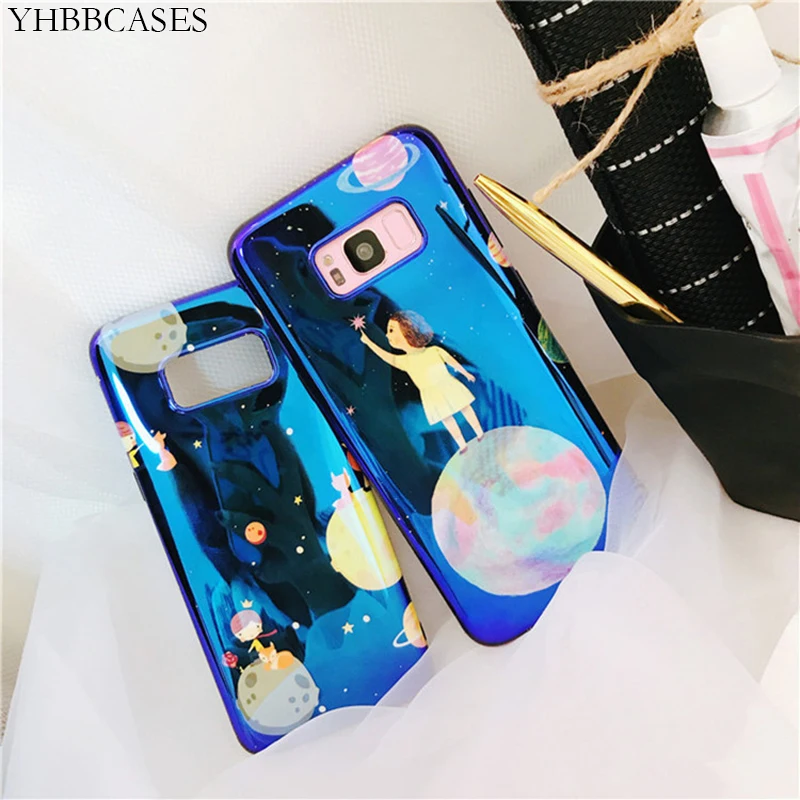 YHBBCASES девушка фантазия космическое пространство планета Луна Чехол для samsung Galaxy S8