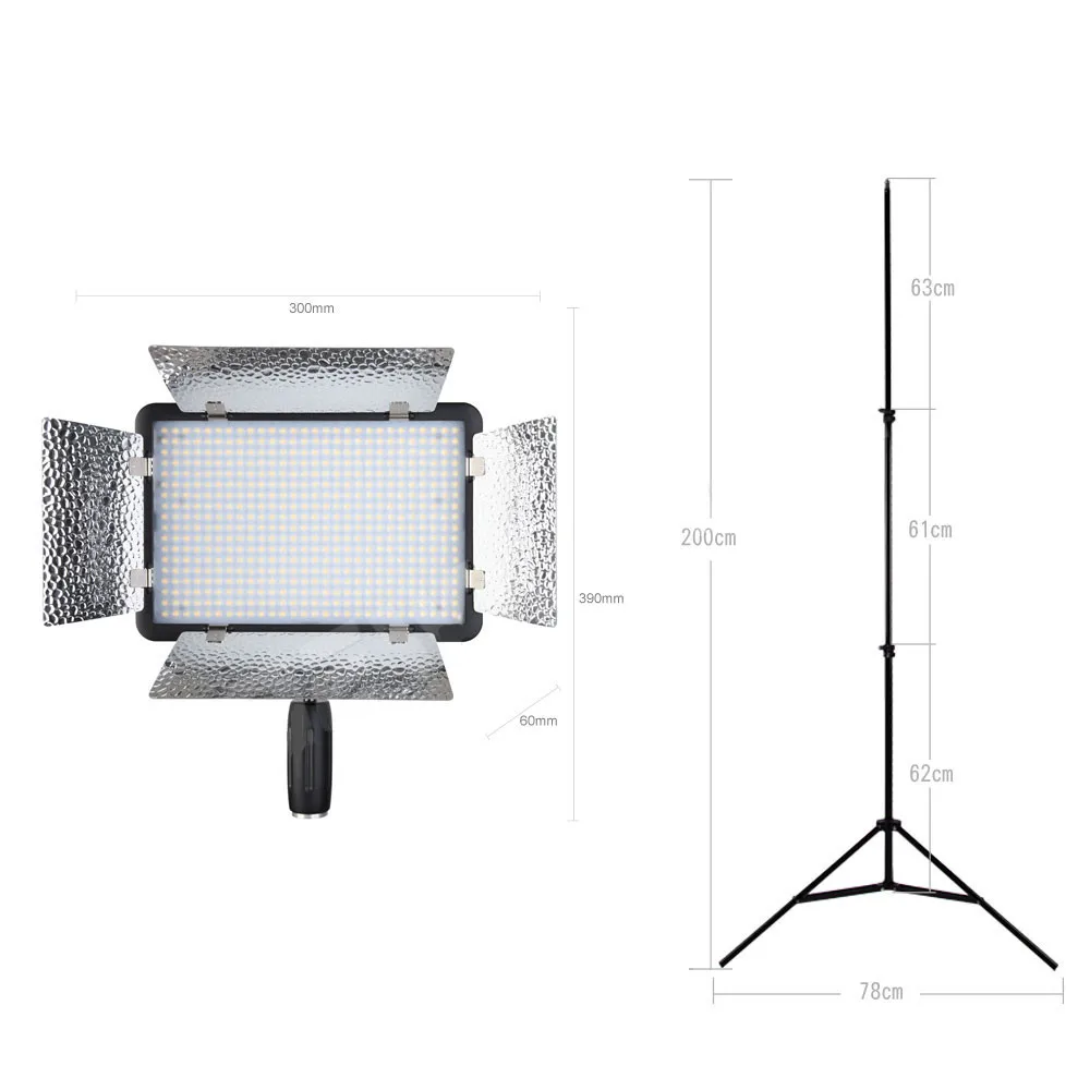 Бесплатная доставка DHL 2X Godox LED500LRC 500 LED 3300-5600K видео свет с отражателями + 200 см