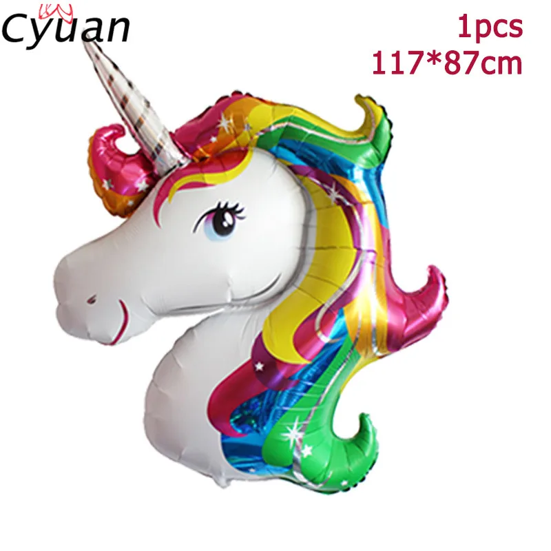 1Pcs Style 1 Cyuan праздничные шарики с единорогом дети с днем рождения партия латексные шары Unicornio Globo для детей первый день рождения Шары поставки - Цвет: 1Pcs Style 1