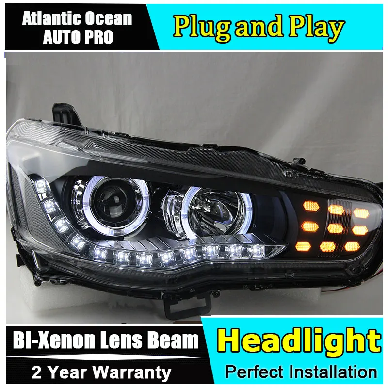 Автомобильный Стайлинг для Mitsubishi LANCER фары angel eyes 2012 для LANCER Bi-xenon двойной объектив HID комплект