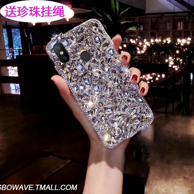 Luxury Big Rhinestone Phone Case For Xiaomi Redmi 6 Pro Soft Back Cases Cover 6Pro |