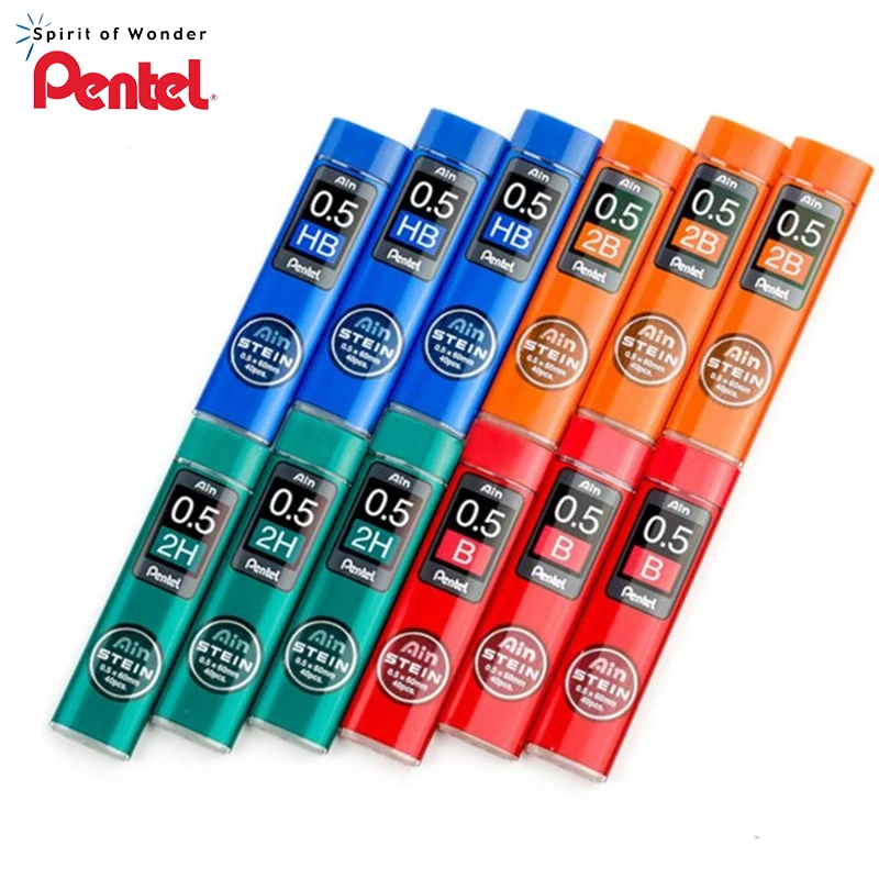 6 Трубок/партия (40 шт./трубка) Pentel 0 5 мм механические стержни для карандаша B 2B 3B 4B H 2H