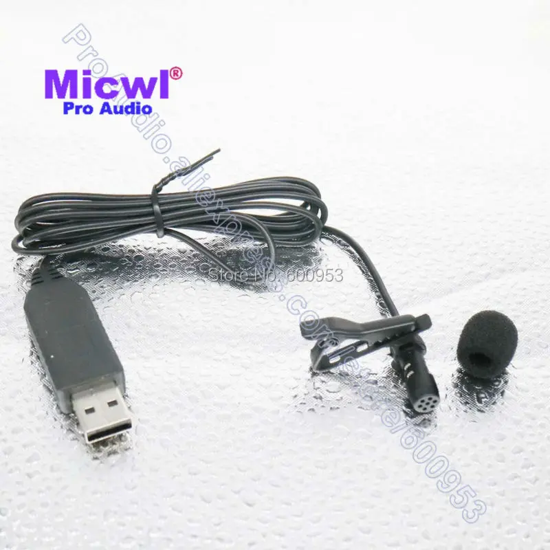 USB 2.0 Lavalier Lapel Clip On Omni-Directional Microphone for PC Computer Laptop