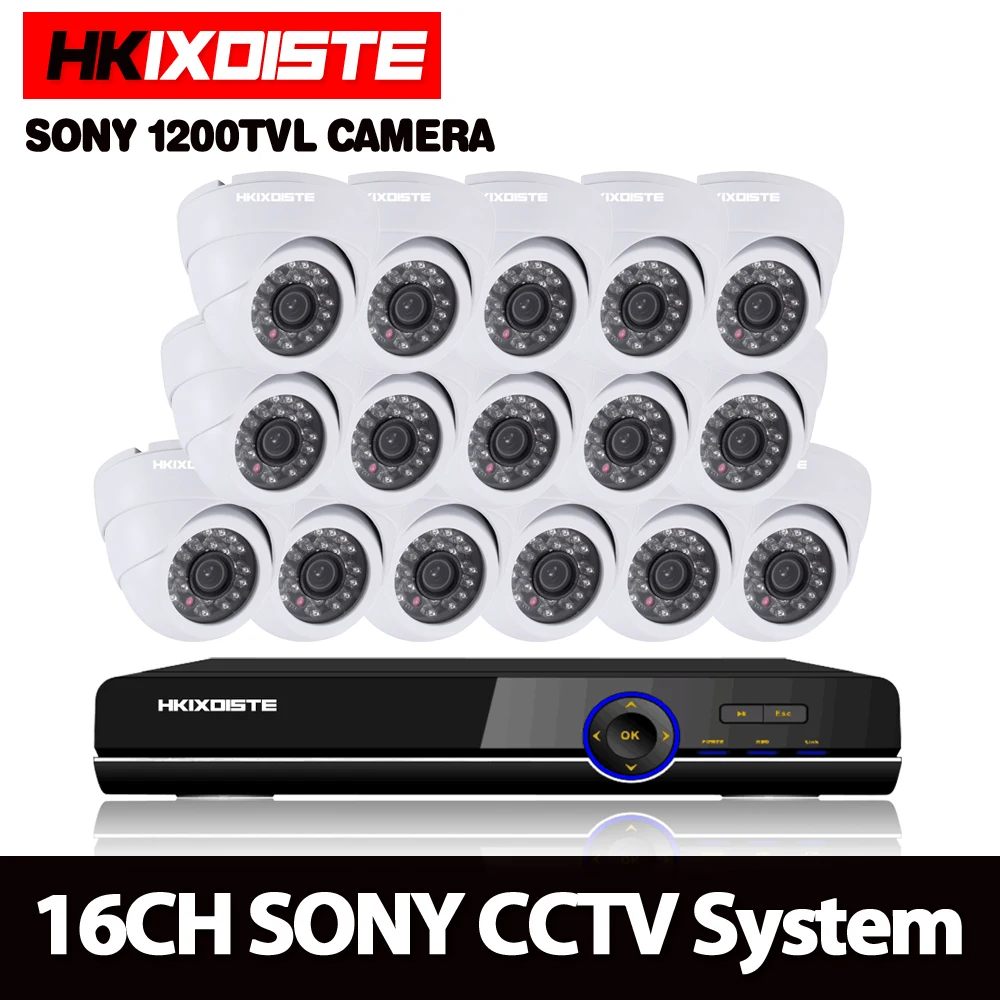 16 канальный семейный HD SONY 1200TVL шт. 1 МП купольная система CTV с канальным комплектом