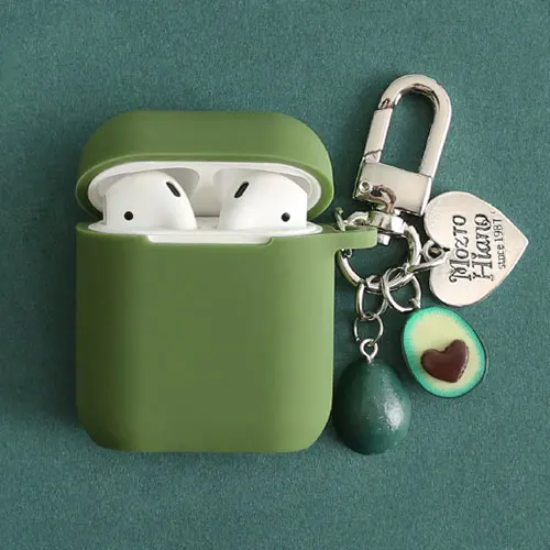 style A Зеленый декоративный силиконовый чехол авокадо для Apple Airpods, аксессуары для bluetooth-наушников для i10, защитный чехол, сумки, кольцо для ключей - Цвет: style A