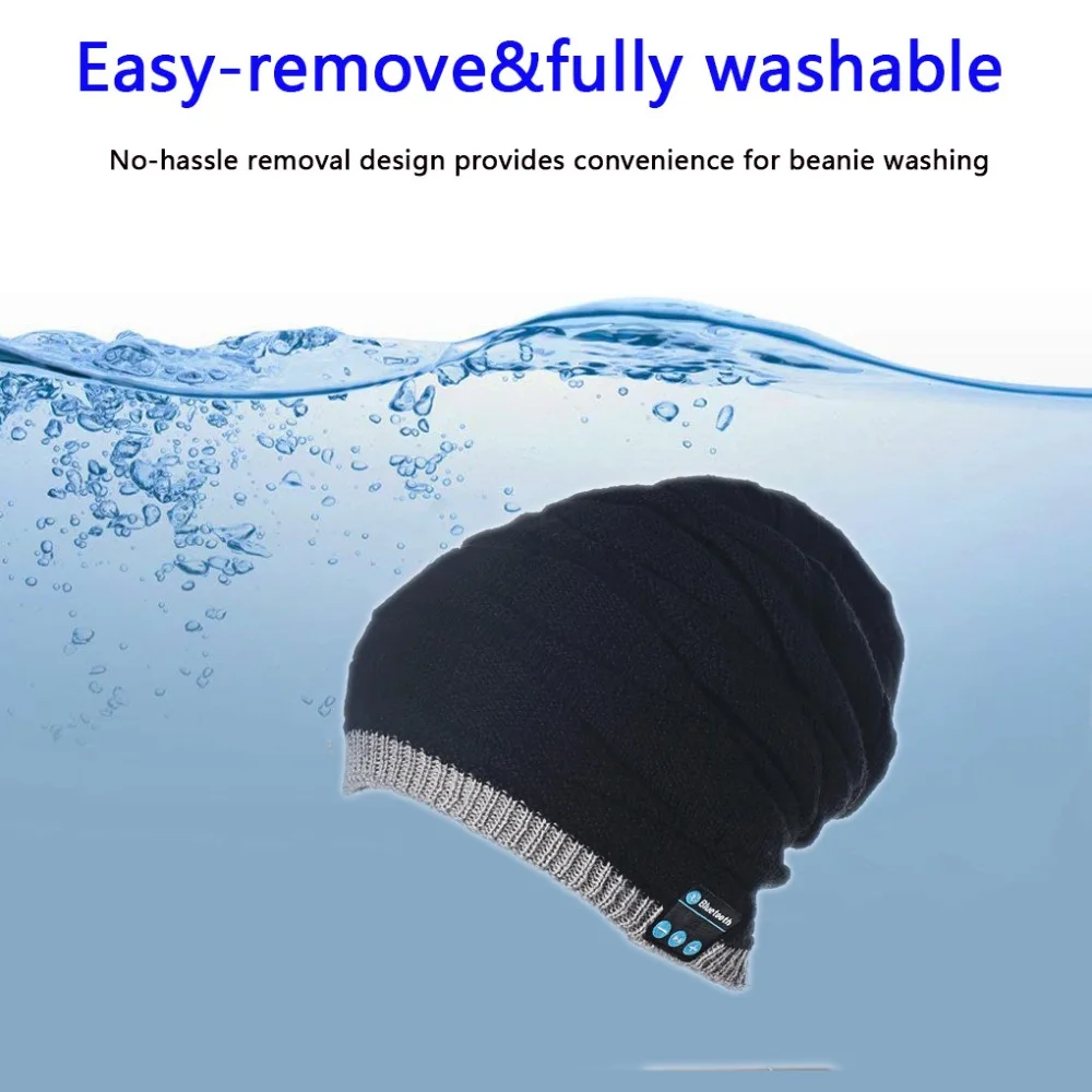 Bluetooth V4.2 Беспроводная стерео умная Beanie гарнитура музыкальные трикотажные