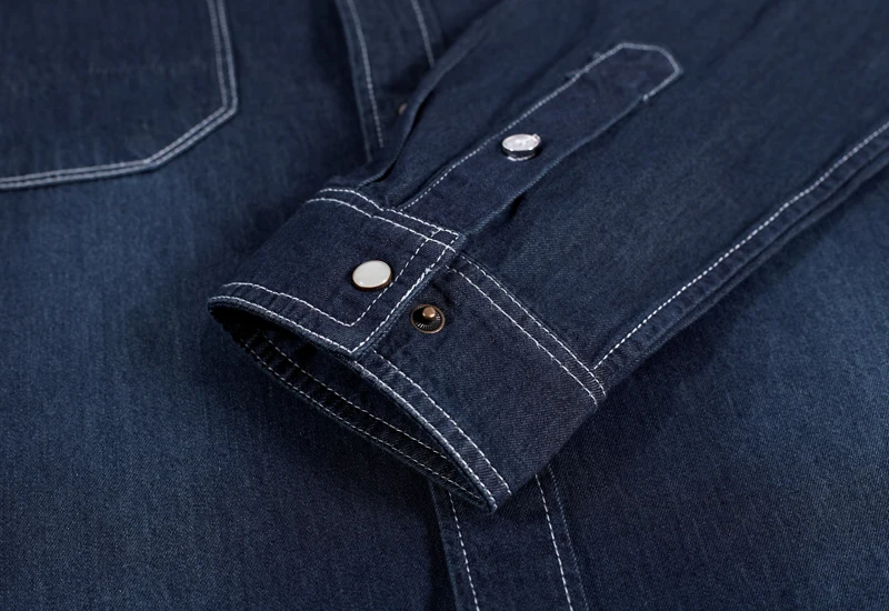Осенняя мужская джинсовая рубашка джинсовые рубашки 4XL Slim Fit с длинным рукавом