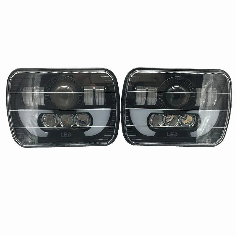 Пара 5X7 &quotфар с H4 коннектором Hi /Low beam и DRL светодиодный фонарь для 84 01 Jeep Wrangler &amp