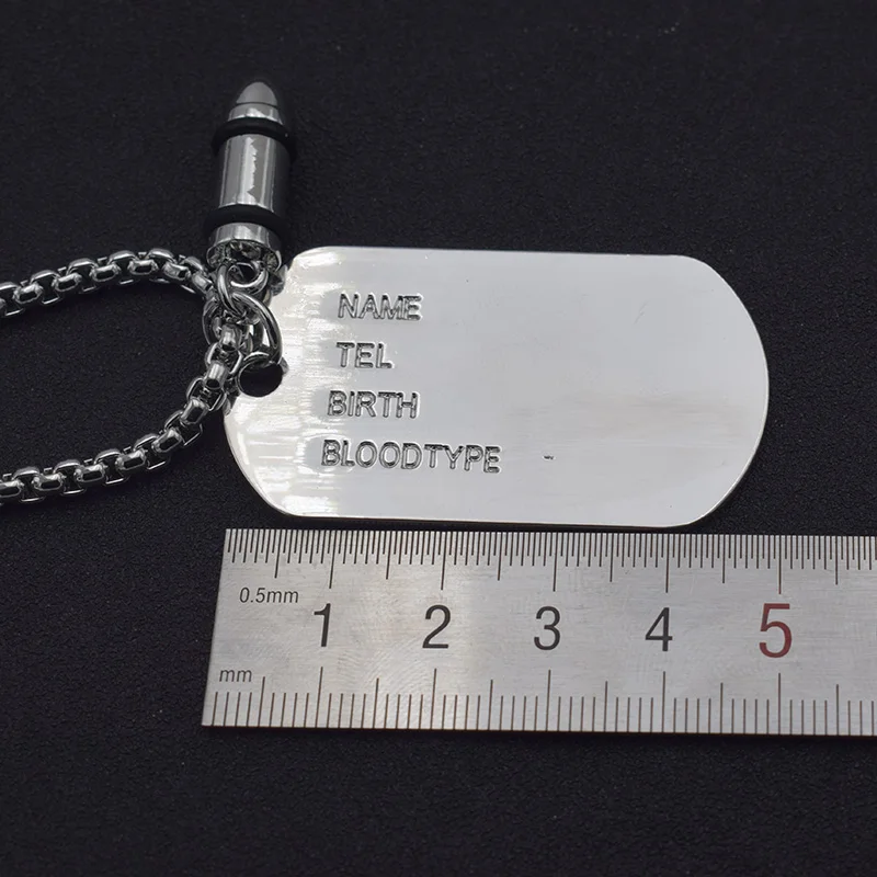 Готическая бирка ожерелье с пулей для мужчин и женщин ювелирные изделия подвеска