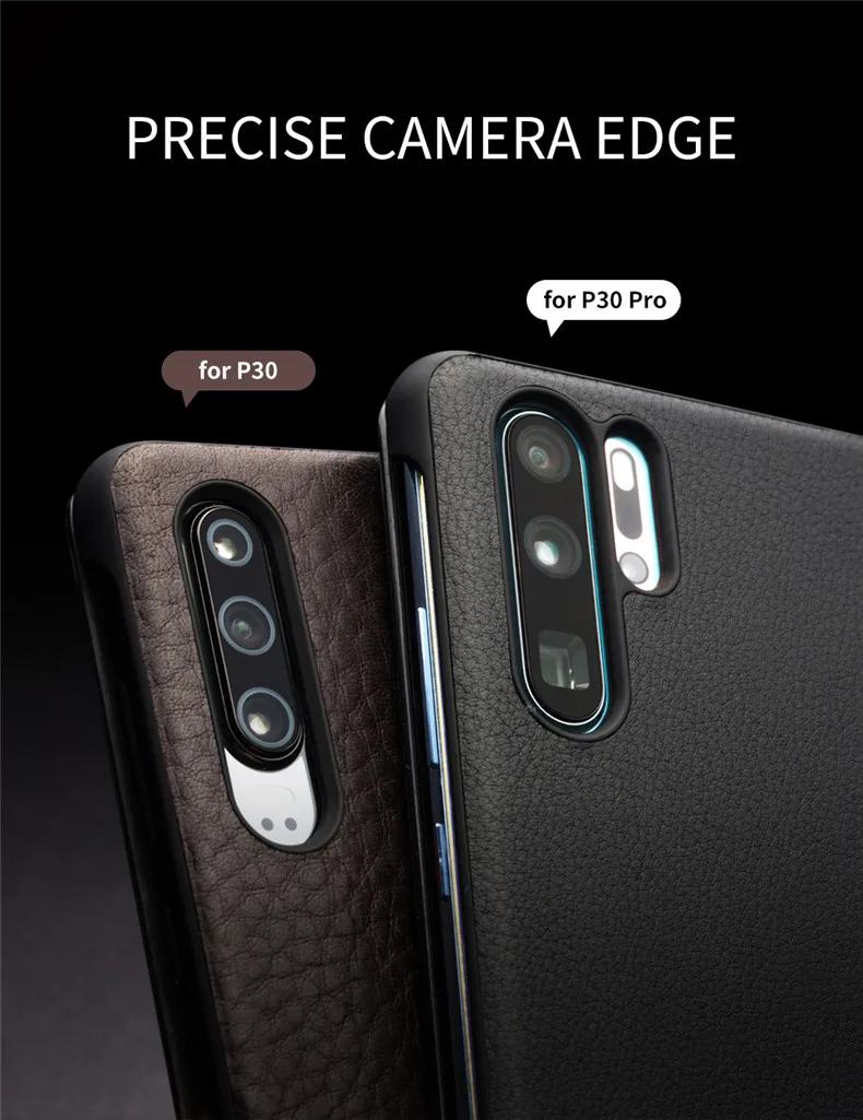 QIALINO, Роскошный чехол для телефона из натуральной кожи, для huawei P30 Pro, 6,47 дюймов, с умным обзором, флип, ультра тонкий чехол для huawei P30