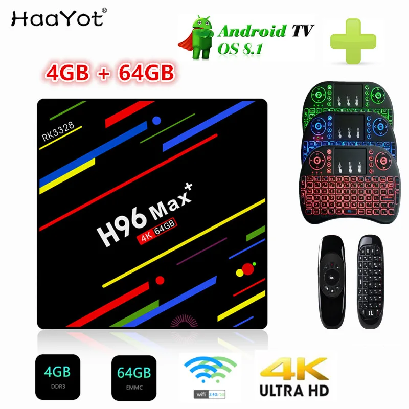 Смарт ТВ-приставка HAAYOT H96 MAX + Android 9 0 4G 64G Rockchip RK3328 четырехъядерный телеприставка 2